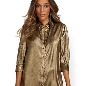NWT new york and company Gold Tunic